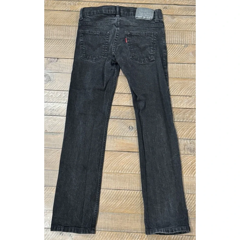 Levis 511 Black Jeans Boys Slim Fit Regular Adjustable Waist - 26x26 - Size 12